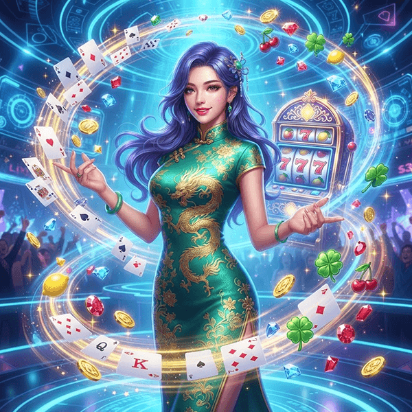Premium live casino games and golden chips